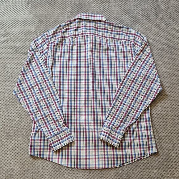 UNTUCKit Performance Button Up Shirt Men XL Pin Oak Plaid Reg Fit Stretch Wickin - Picture 3 of 11